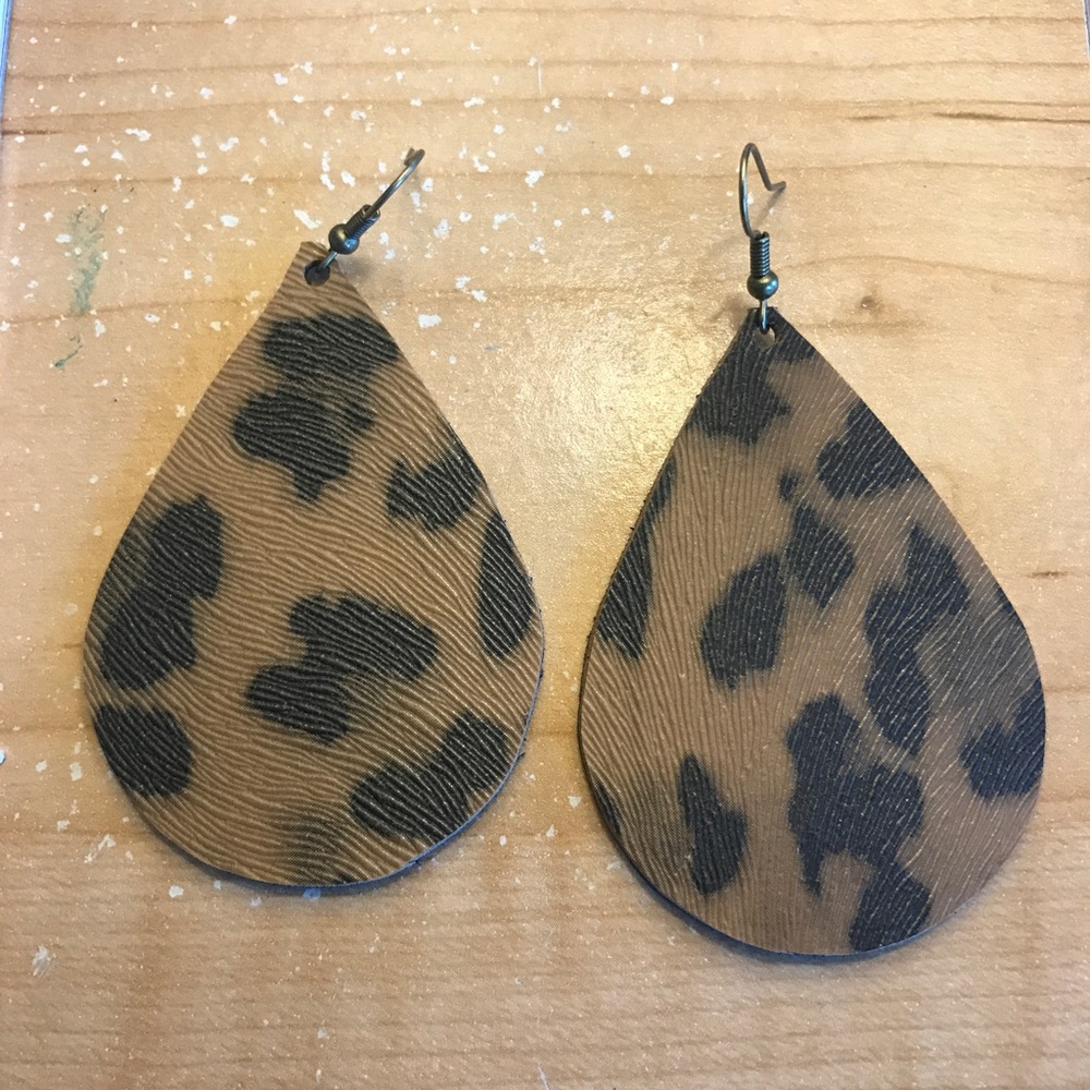 Faux leather earrings